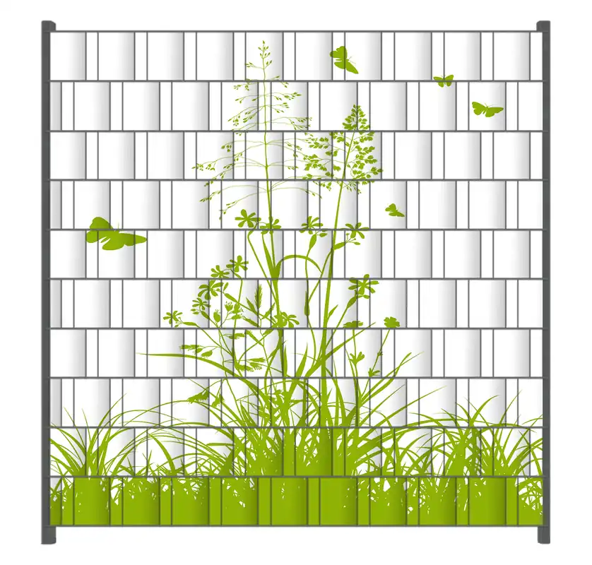 Online Kaufen Zaunsichtschutz Grüne Sommerwiese Breite 200 cm x Höhe 140 cm