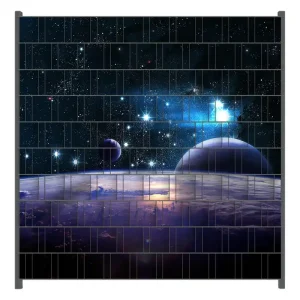 Neu Zaunsichtschutz Planeten im Weltall Breite 200 cm x Höhe 200 cm