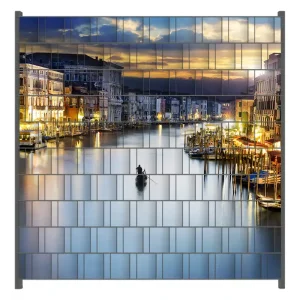Knallerangebot Zaunsichtschutz Canal Grande in Venedig am Abend mit untergehender Sonne Breite 200 cm x Höhe 200 cm