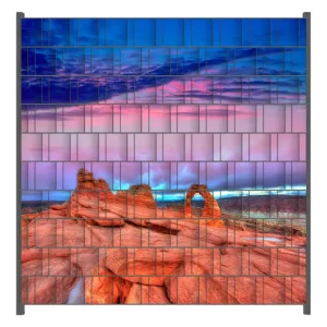 Preisreduziert Zaunsichtschutz Farbenfrohes Naturdenkmal - Steinbogen im Nationalpark Arches Breite 200 cm x Höhe 140 cm