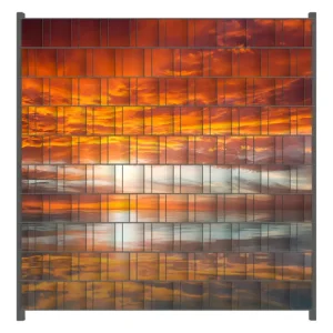 Zaunsichtschutz Abendrot in Reflexion über dem See Breite 200 cm x Höhe 180 cm Top-Angebot