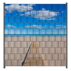 Angebot Zaunsichtschutz Auf dem Holzweg zum blauen Meer Breite 200 cm x Höhe 200 cm