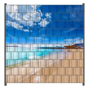 Finale Aktion Zaunsichtschutz Traumstrand unter blauem Himmel Breite 200 cm x Höhe 140 cm