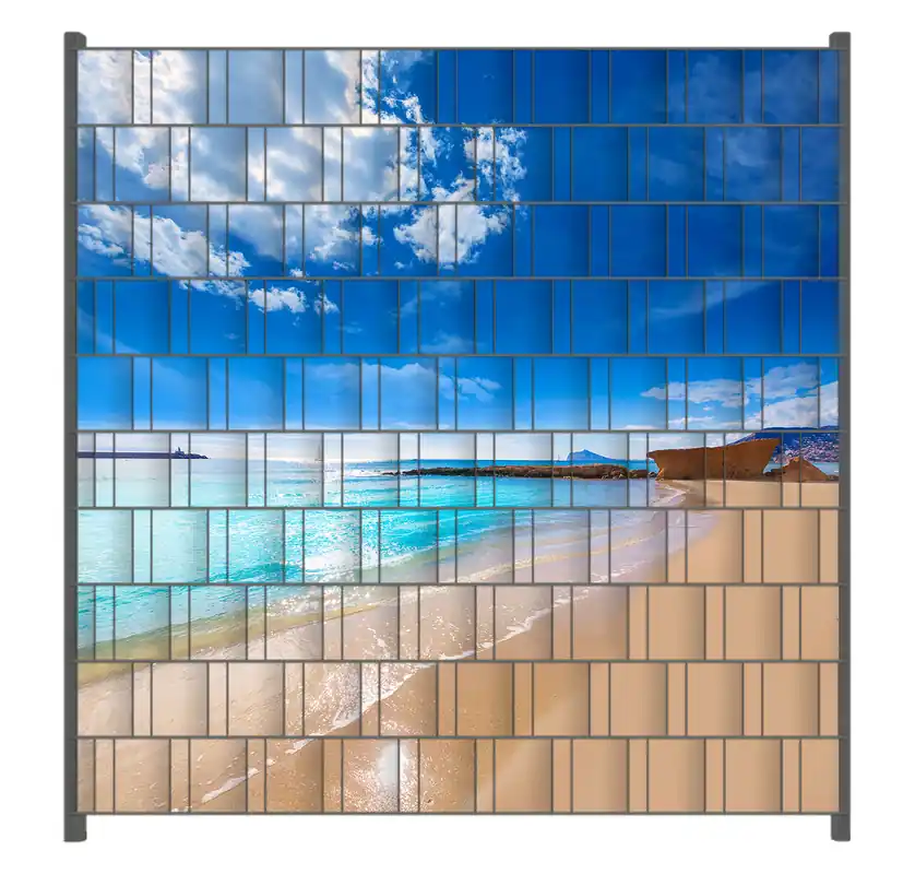 Finale Aktion Zaunsichtschutz Traumstrand unter blauem Himmel Breite 200 cm x Höhe 140 cm