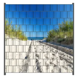 Zaunsichtschutz Auf dem Sandweg zum Strand - Blauer Himmel über dem Meer Breite 250 cm x Höhe 180 cm Nur Für Kurze Zeit