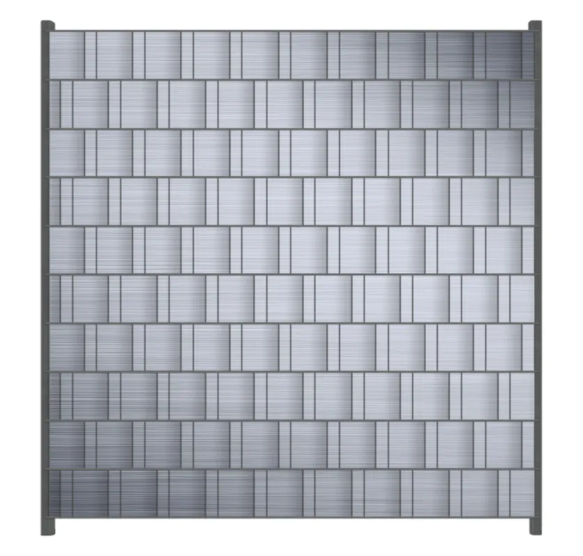 Meistverkauft Zaunsichtschutz Muster aus grauen Streifen - Schraffur Breite 200 cm x Höhe 180 cm