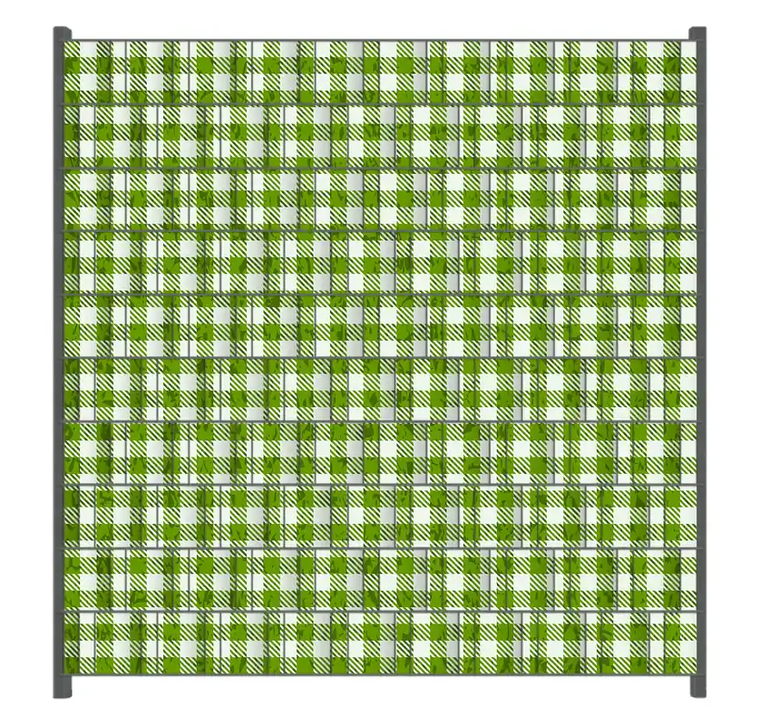 Preisreduziert Zaunsichtschutz Muster einer Tischdecke in grün und weiß kariert Breite 200 cm x Höhe 200 cm