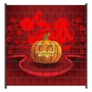 Meistverkauft Zaunsichtschutz Geschnitzter Halloween-Kürbis im Comic Stil Breite 250 cm x Höhe 200 cm