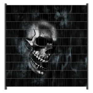 Echt Zaunsichtschutz Rauchende Schädel Breite 250 cm x Höhe 180 cm