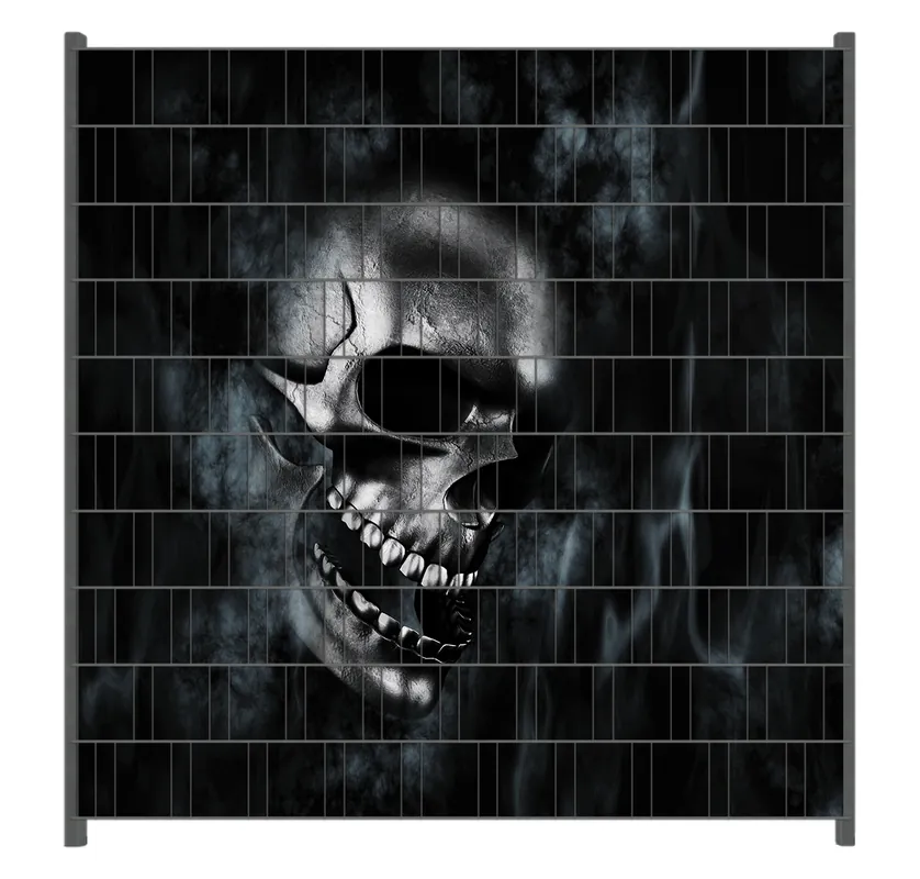 Letzte Chance Zaunsichtschutz Rauchende Schädel Breite 200 cm x Höhe 140 cm