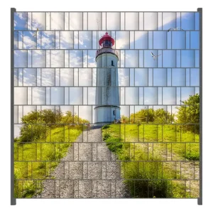 Jetzt Kaufen Zaunsichtschutz Leuchtturm auf Hiddensee bei Sonnenschein Breite 200 cm x Höhe 200 cm