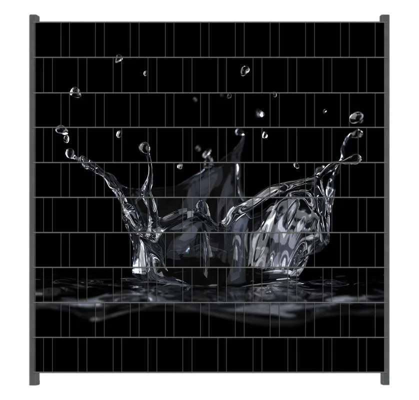 Must-Have Zaunsichtschutz Aufspritzendes Wasser Breite 200 cm x Höhe 200 cm