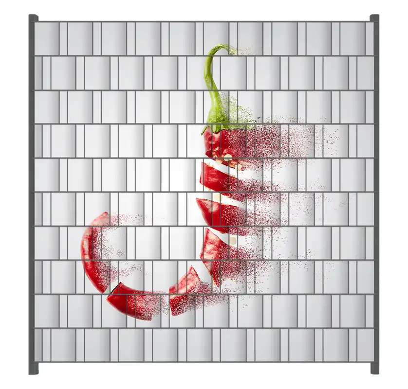Top-Preis Zaunsichtschutz Chilischote löst sich in Pulver auf Breite 200 cm x Höhe 200 cm