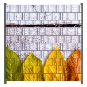 Expressversand Zaunsichtschutz Bunte Herbstblätter auf hellem Holz Breite 250 cm x Höhe 180 cm