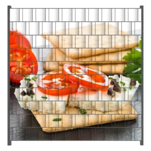 Highlight Zaunsichtschutz Frisches Knäckebrot mit Tomaten und Käse Breite 250 cm x Höhe 180 cm