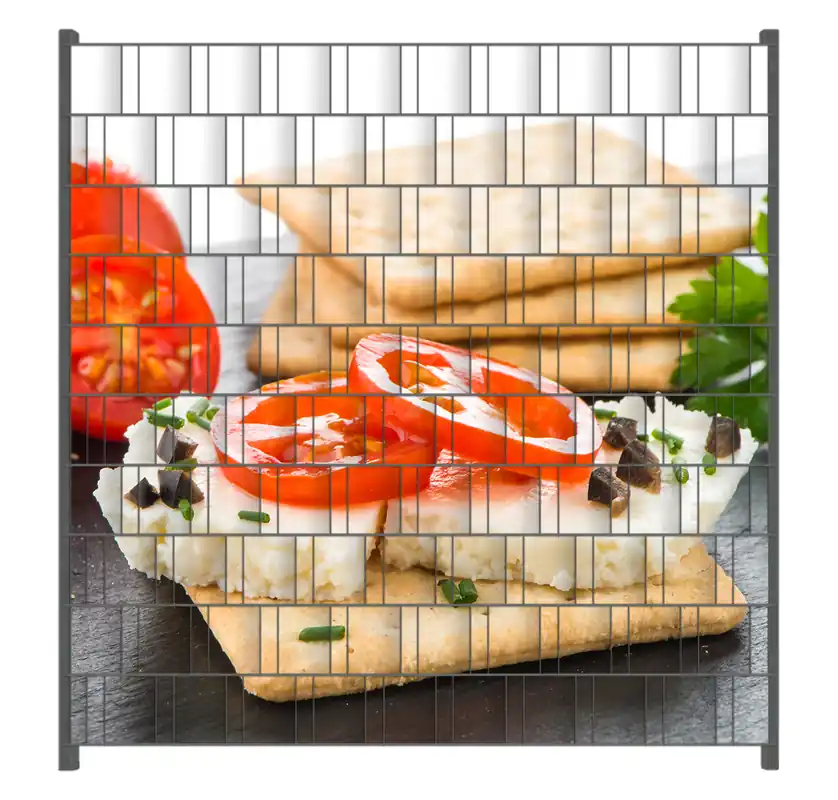 Highlight Zaunsichtschutz Frisches Knäckebrot mit Tomaten und Käse Breite 250 cm x Höhe 180 cm