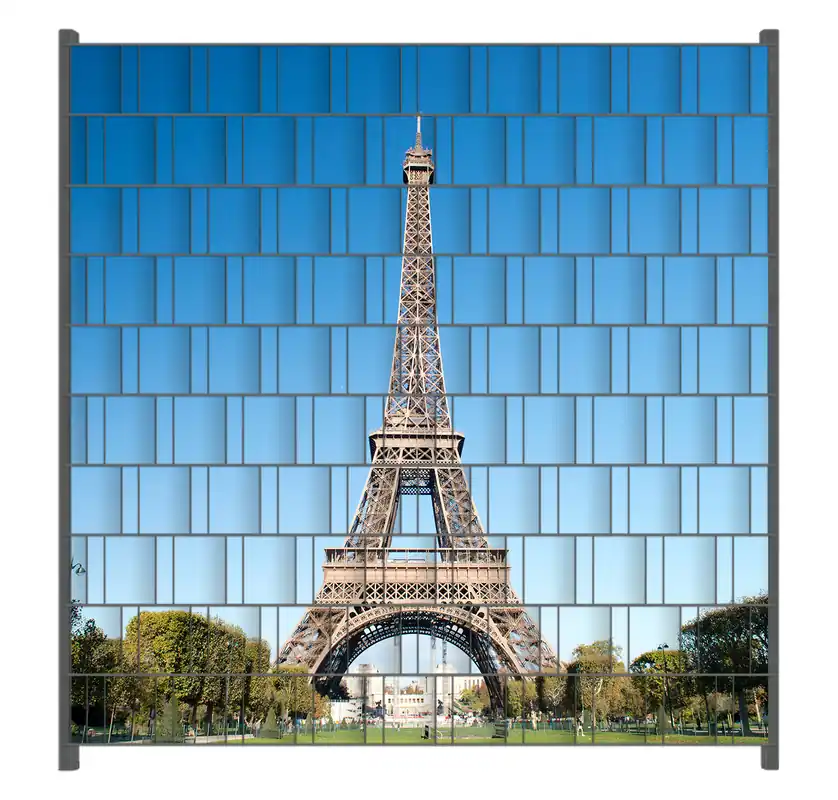 Kostenfreie Lieferung Zaunsichtschutz Pariser Eiffelturm Breite 250 cm x Höhe 200 cm