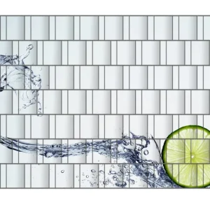 Heißes Angebot Zaunsichtschutz Limettenscheibe in spritzigem Wasser Breite 250 cm x Höhe 180 cm