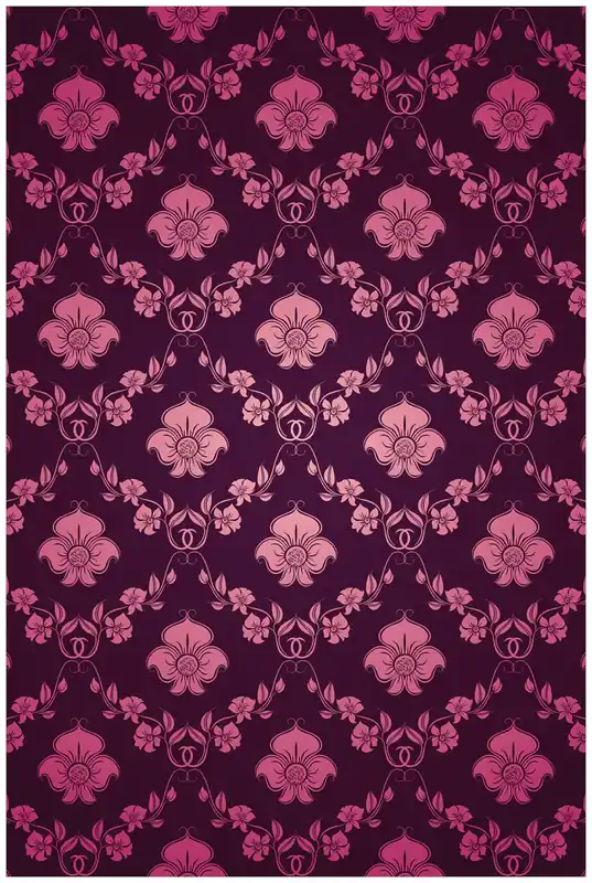 Glasbild Blumenmuster Damast in pink lila 50 x 50 cm Neu Im Sortiment