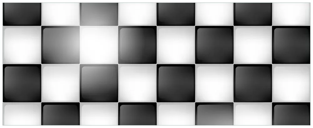 Glasbild Schachbrett Muster 32 x 80 cm Markenprodukt