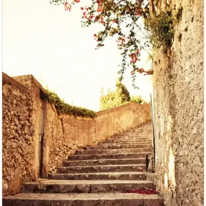 Glasbild Steinerne Treppe in Italien 50 x 125 cm Preiswert