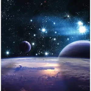 Glasbild Planeten im Weltall 50 cm Durchmesser. rund Saisonangebot