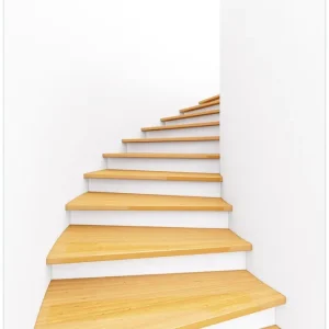 Glasbild Wendeltreppe aus hellem Holz 50 x 125 cm Begrenztes Angebot
