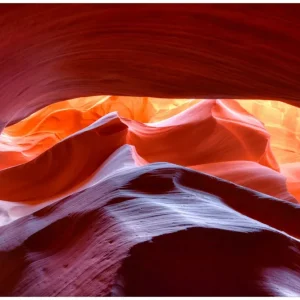 Glasbild Antelop Canyon USA Kalksandsteingebirge in leuchtenden Farben 60 x 90 cm Rabatt