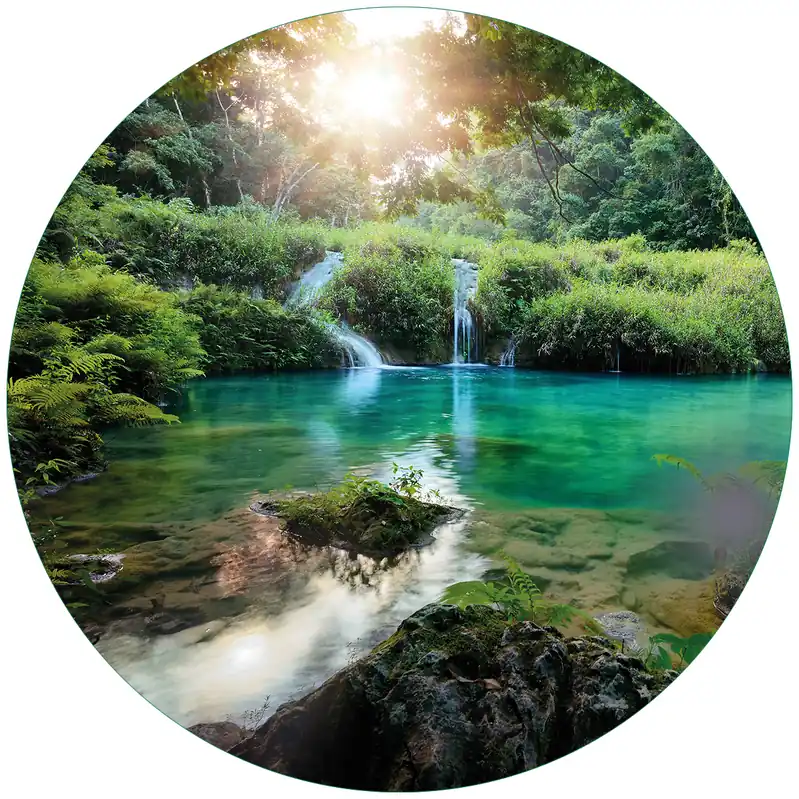 Gratis Versand Glasbild Türkisgrüner See im Nationalpark in Guatemala 30 x 30 cm