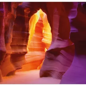 Glasbild Felsschlucht in Arizona USA - orange und violett 50 cm Durchmesser. rund Preisknaller