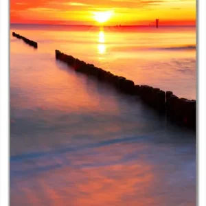 Finale Aktion Selbstklebende Türtapete Farbenspiel im Himmel - Sonnenuntergang am Strand selbstklebende Folie mit Schutzlaminat, 93 x 205 cm