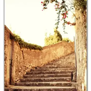 Top-Preis Selbstklebende Türtapete Steinerne Treppe in Italien selbstklebende Folie mit Schutzlaminat, 100 x 220 cm
