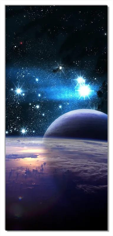 Knallerangebot Selbstklebende Türtapete Planeten im Weltall selbstklebende Folie, 93 x 205 cm