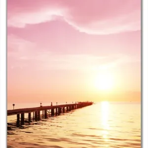Knallerangebot Selbstklebende Türtapete Auf dem Weg zur Sonne Steg am Meer selbstklebende Folie mit Schutzlaminat, 100 x 220 cm