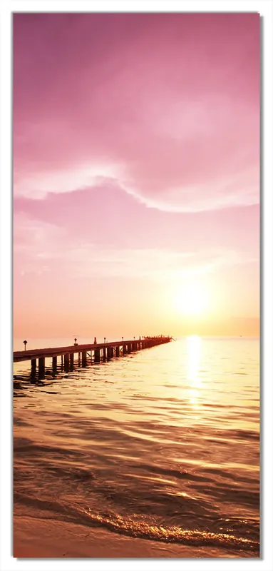 Knallerangebot Selbstklebende Türtapete Auf dem Weg zur Sonne Steg am Meer selbstklebende Folie mit Schutzlaminat, 100 x 220 cm
