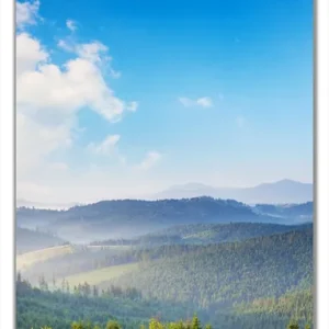Kostenfreie Lieferung Selbstklebende Türtapete Berglandschaft im Gebirge unter blauem Himmel selbstklebende Folie mit Schutzlaminat, 100 x 220 cm