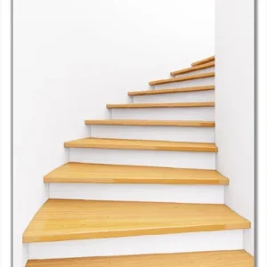 Bestseller Selbstklebende Türtapete Wendeltreppe aus hellem Holz selbstklebende Folie, 93 x 205 cm