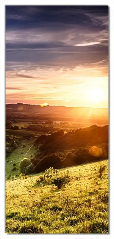 Kostenfreie Lieferung Selbstklebende Türtapete Farbenfroher Sonnenuntergang in England selbstklebende Folie mit Schutzlaminat, 100 x 220 cm