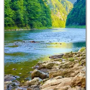 Direkt Vom Hersteller Selbstklebende Türtapete Fluss in den Bergen an steinigem Ufer selbstklebende Folie mit Schutzlaminat, 93 x 205 cm