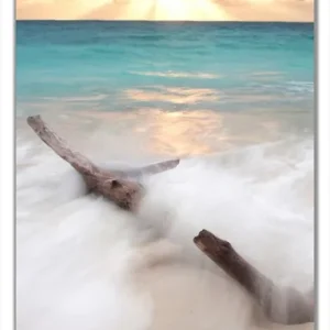Selbstklebende Türtapete Wellen am Strand bei Sonnenuntergang selbstklebende Folie, 100 x 220 cm Beliebt