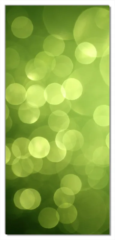 Zertifiziert Selbstklebende Türtapete Abstrakte grüne Kreise grüne Lichtpunkte selbstklebende Folie mit Schutzlaminat, 93 x 205 cm