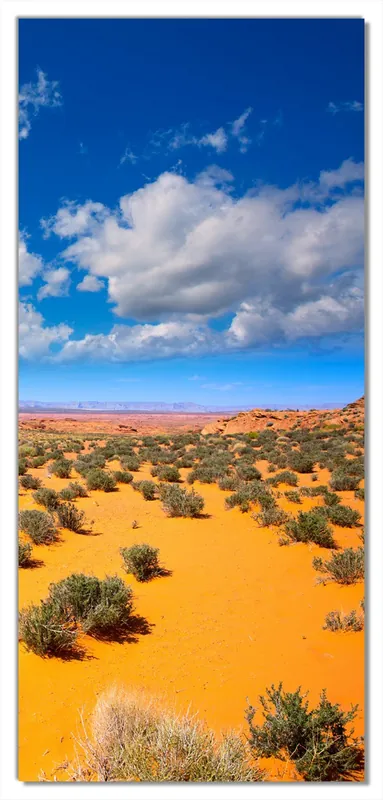 Selbstklebende Türtapete Wüste in Arizona - blauer Himmel mit Wolken I selbstklebende Folie, 93 x 205 cm Ausverkauf