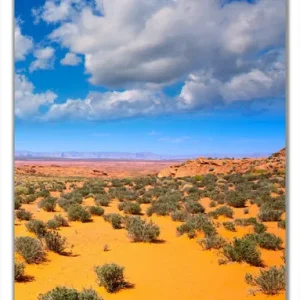 Selbstklebende Türtapete Wüste in Arizona - blauer Himmel mit Wolken I selbstklebende Folie mit Schutzlaminat, 93 x 205 cm Ausverkauf