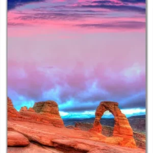 Kracherpreis Selbstklebende Türtapete Farbenfrohes Naturdenkmal - Steinbogen im Nationalpark Arches selbstklebende Folie, 100 x 220 cm