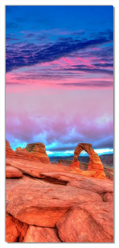 Kracherpreis Selbstklebende Türtapete Farbenfrohes Naturdenkmal - Steinbogen im Nationalpark Arches selbstklebende Folie, 100 x 220 cm