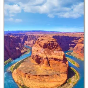 Sichere Zahlung Selbstklebende Türtapete Hufeisenförmiger Mäander des Colorado River selbstklebende Folie mit Schutzlaminat, 100 x 220 cm