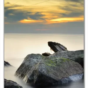 Top-Preis Selbstklebende Türtapete Mystische Felsen im Meer selbstklebende Folie mit Schutzlaminat, 93 x 205 cm