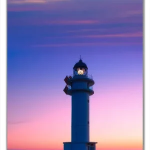 Kracherpreis Selbstklebende Türtapete Leuchtturm am Abend auf den Balearen Malerischer Himmel selbstklebende Folie, 93 x 205 cm