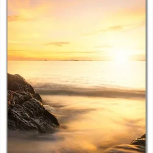 Selbstklebende Türtapete Sonne über dem Meer mit Felsenlandschaft selbstklebende Folie, 93 x 205 cm Kostenloser Rückversand