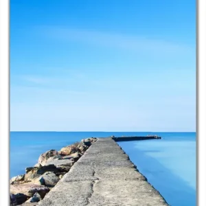Finale Aktion Selbstklebende Türtapete Pier am blauen Ozean mit blauem Himmel selbstklebende Folie, 93 x 205 cm